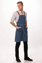 Berkeley Medium Blue Denim Bib Snap Apron