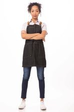 Berkeley Black Denim Short Bib Snap Apron