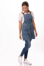 Berkeley Medium Blue Denim Short Bib Snap Apron