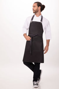 Boulder Black & Purple Bib Apron