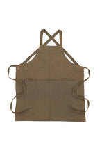 Uptown Cross-Back Blue-Taupe Bib Apron