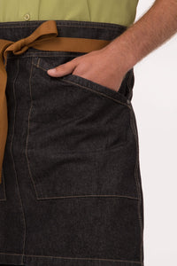 Berkeley Black Denim Half Bistro Snap Apron