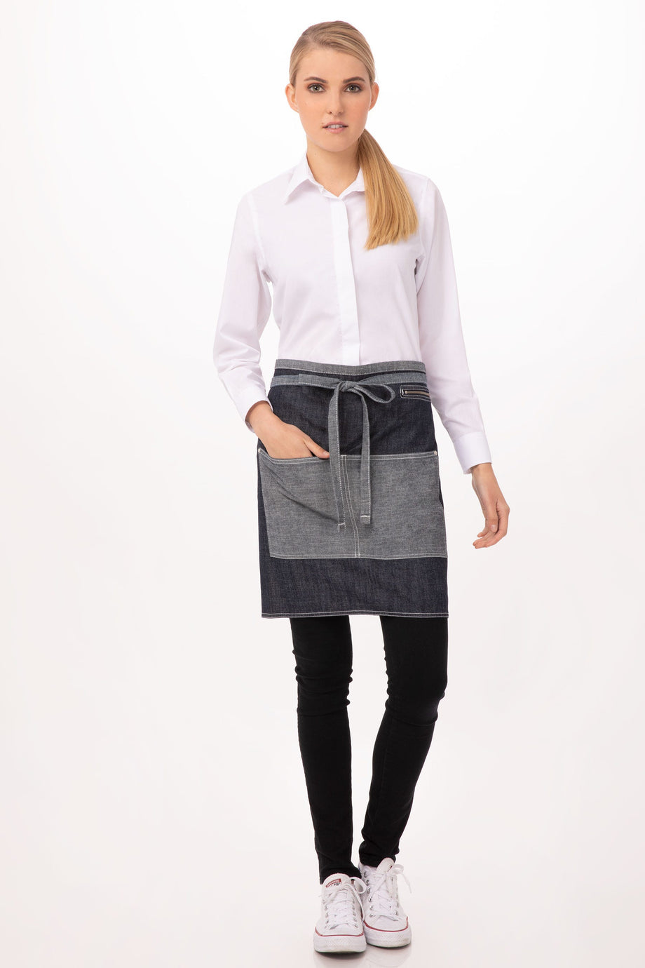 Manhattan Indigo Blue Denim Half Bistro Apron