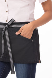 Berkeley Jet Black Denim Waist Snap Apron