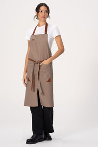 Fileas Taupe Bib Apron (2 Pockets)