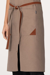 Fileas Taupe Bib Apron (2 Pockets)