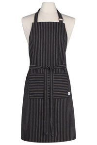 Black Pinstripe Chef's Apron