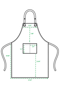 Navy/Brown Espresso Adjustable Bib Apron (2 Pockets)