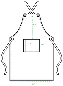 Cross Back 'Barista' Bib Adjustable Apron (1 Pocket w/ Pen Slot)