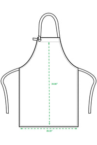 Khaki"Calibre" Heavy Cotton Canvas Adjustable Bib Apron (No Pockets)