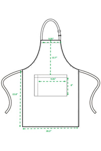 Silver Sustainable Bib Apron (1 Pocket w/ Pencil Divide)