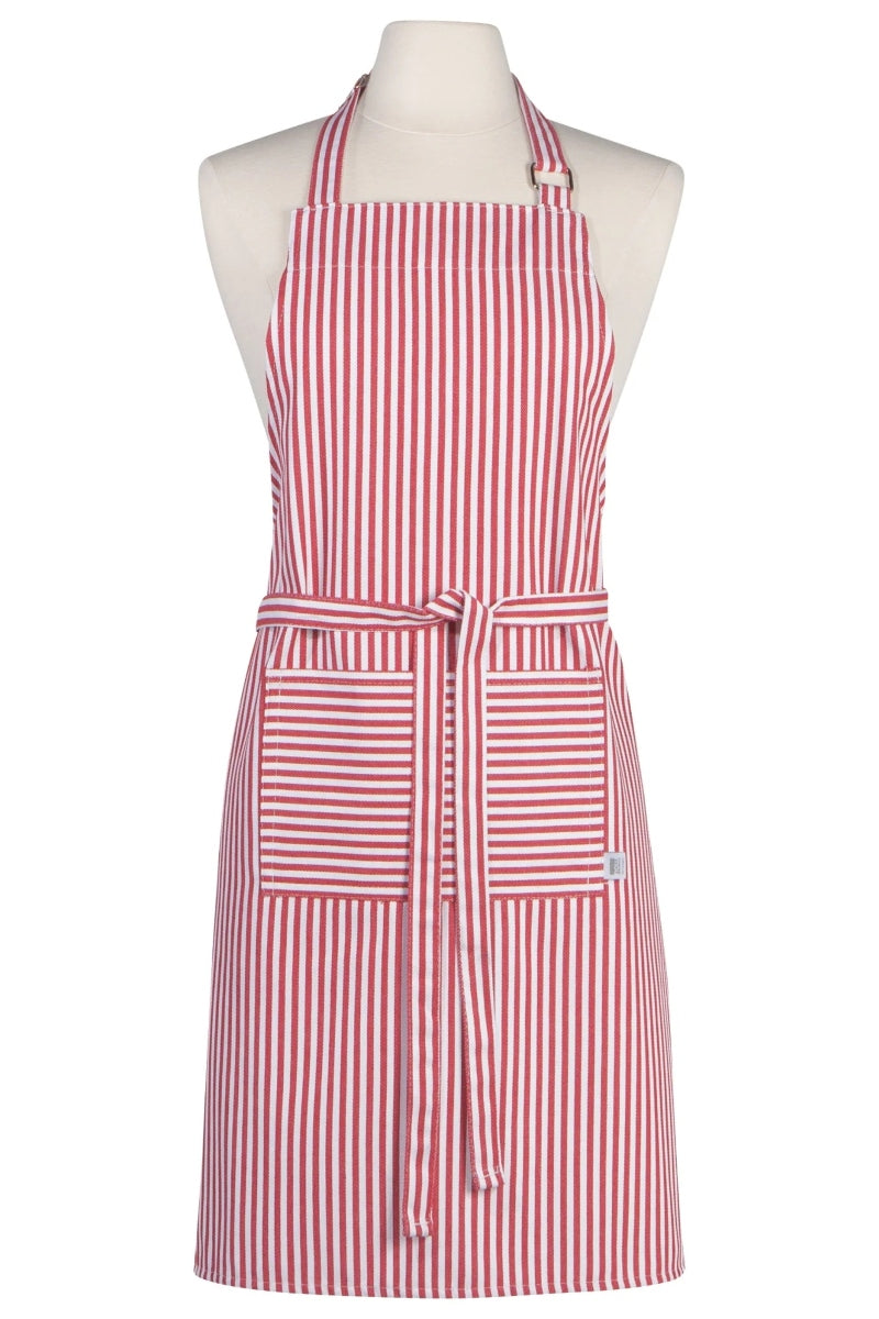 Narrow Red Stripe Chef's Apron