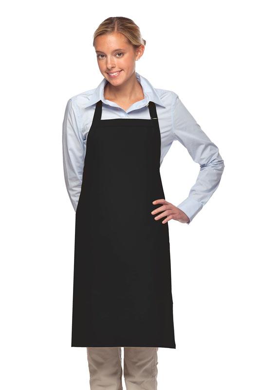 Cardi / DayStar Black Deluxe Bib Adjustable Apron (2 Pockets)