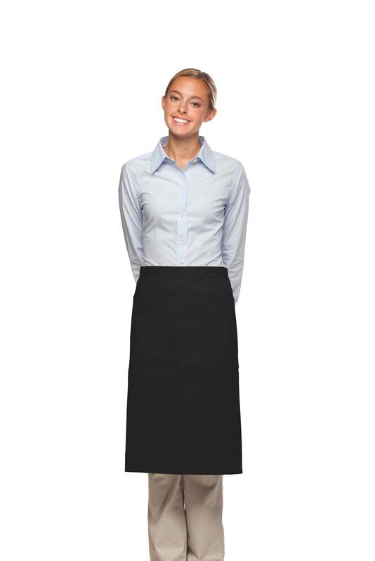 Cardi / DayStar Black 3/4 Bistro Apron (2 Pockets)