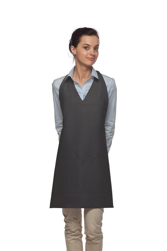 Cardi / DayStar Charcoal Deluxe V-Neck Tuxedo Apron (2 Pockets)