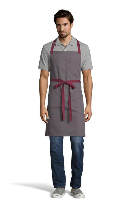 UT Black Collection Slate / Burgundy Rebel Bib Apron (3 Pocket)